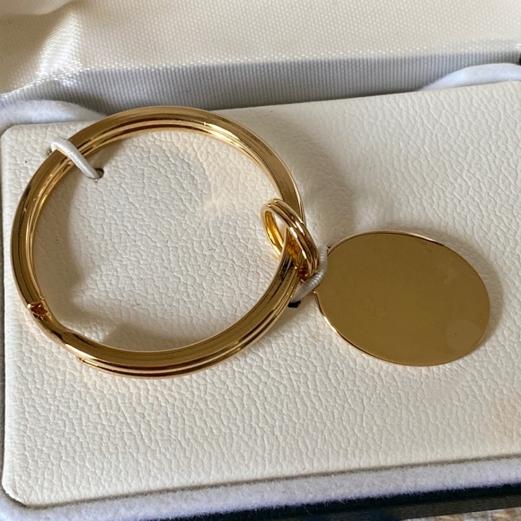 Small Plain Gold Electroplate Oval Keyring - Picture 3 of 16